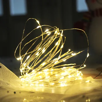 Водоустойчив Страхотна Лампа CR2032 Батерии LED Мини Коледна Лампа От Медна Тел, За Сватбената Коледно Парти С Венец
