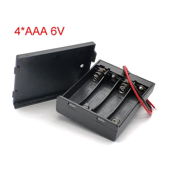 Горещо Надувательство 4 AAAPower Bank Седалките 4X AAA Притежателя на Батерията Кутия За Съхранение за Носене с 4 Слота Акумулаторен Контейнер с Тел 0