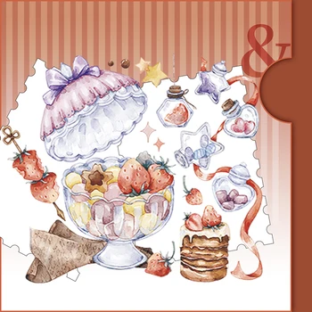 Декоративна Украса на Дневник от PET лента с Ягоди и шоколадови Бонбони