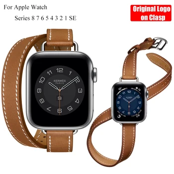 За Apple Watch Каишка 8 7 6 5 4 3 2 1 SE Каишка от естествена кожа Pulseira Гривна Apple Watch 45 мм 41 мм 44 40 42 38 за iWatch