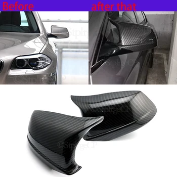 За BMW 5 Серия F10 F11 F18 за 2010-13 Предварително ИРТ Черен/карбон Вид на Огледалото за Обратно виждане на Капака на Вратата на Колата Крило Огледало Капачка Замяна 0