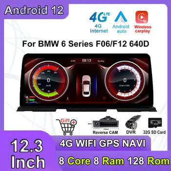 За BMW F06 F12 640D 2011-2017 Android 12 Сензорен Екран, 12,3 инча Кола Монитори Carplay Стерео Speacker Радио Мултимедиен Плеър 0