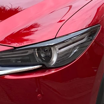 За Mazda Cx-5 Cx5 CX-8 2017-2019 2020 2021 Автомобилни Фарове От Въглеродни Влакна, Тампон За Вежди, малка перука на темето На Главата Фенер, Клепачите, Външни Аксесоари