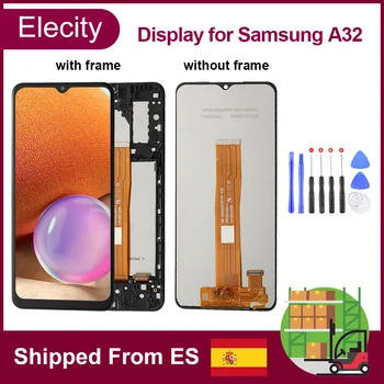 За Samsung Galaxy A32 5G A326U SM-A326B LCD дисплей с подмяна на екрана, поддържан за пръстови отпечатъци, изпратено от ES