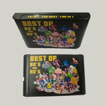 За Sega Mega Drive 196 1 мультиигры по-добре, отколкото 112 в 1 и 126 на 1 Детска карта на сайта/касета 16 бита За Sega Genesis MD