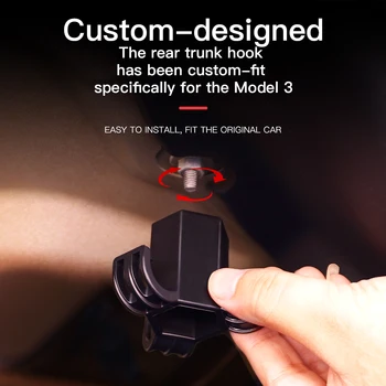 За Tesla Model 3 Издръжлив Автомобил Болт за Закрепване на Капака Държач за Tesla Model3 Аксесоари Багажника Кука Натоварване от 20 кг 0