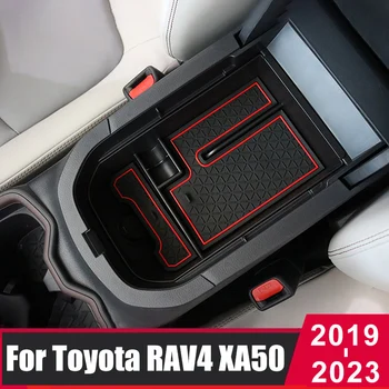 За Toyota RAV4 РАВ 4 2019 2020 2021 2022 2023 XA50 Хибриден Автомобил Централен Подлакътник Кутия За Съхранение на Контейнер на Притежателя Тава ABS Аксесоари