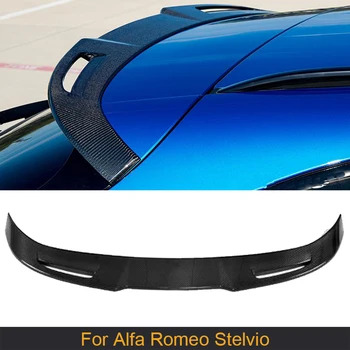 За Задното стъкло на Покрива, Спойлер, Крило за Alfa Romeo Stelvio 2017 2018 Base Sport Ulitity TI Quadrifoglio, Въглеродни Влакна, FRP, Черен 0