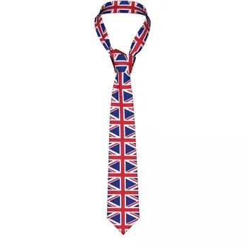 Знаме на Обединеното Кралство Юниън Джак Вратовръзка Вратовръзки за Мъжете, Полиестер, Коприна 8 см, С Принтом Забавен Модерен Вратовръзка за Подаръци, Празнична Риза Аксесоари