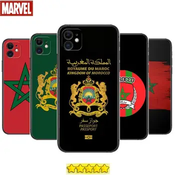 Калъфи За телефони с паспорт и флага на Мароко За iphone 13 Pro Max case 12 11 Pro Max PLUS 8 7 PLUS 6S iPhone XR XS X mini mobile cell уста