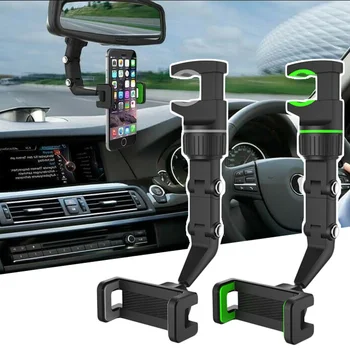 Кола Номер Огледало за Обратно виждане Въртящо се На 360 Градуса Седалка Мултифункционален Окачен Скоба Скоба За Мобилен Телефон, GPS Поставка 0