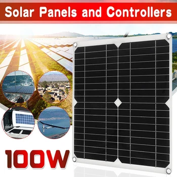 Комплект заряжателя монокристални силициеви слънчеви панели соларни панели DC 18V 100V слънчев със слънчева батерия на регулатора 30А за банката сила
