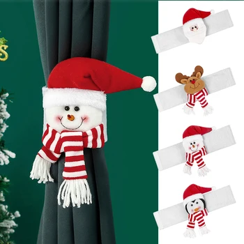 Креативен Сладък Коледен Завеса Обтегач 3D Santa Завеса Вратовръзка Въже Завеса Подхваты Кука за Окачване Завеса Украса Стоки За Дома