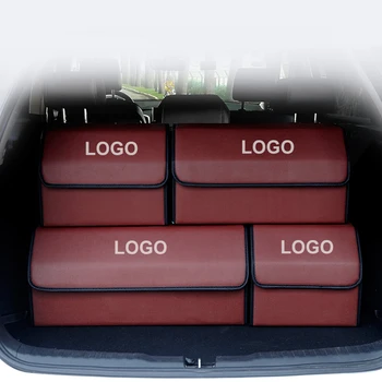 Кутия За Съхранение На Багажника На Колата, Голям Однотонная Чанта За Съхранение, Органайзер, Сгъваема Кутия За Инструменти От Изкуствена Кожа, Автоаксесоари 0