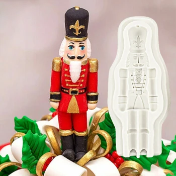 Лешникотрошачката Войници 3D Силиконова Форма на Коледа Войници за Охрана на Chocklate Торта Мухъл Кухня Печене де Инструмент Подарък За Нова Година