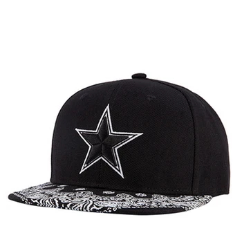 Лятна солнцезащитная шапка с плоска периферия, мъжка бейзболна шапка, мода дива хип-хоп шапка с петолъчна звезда, дамска шапка