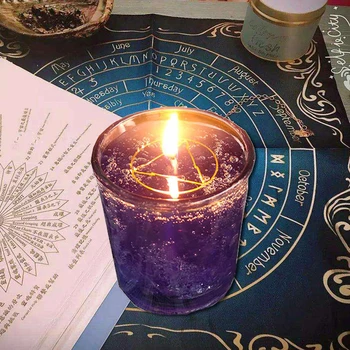 Магическа Свещ Желания Стъклена Кристален Свещ Вещица Ритуал Свещ Проучване Късмет, Любов Благословия Свещ Гел, Восък Религиозни Свещи