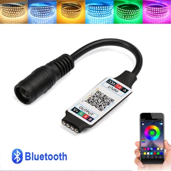 Мини RGB Bluetooth-Съвместима Led Контролер DC 5 В 12 В 24 В Музиката БТ Smart APP Контролер за Управление на светлинна Ивица За RGB Led Лента