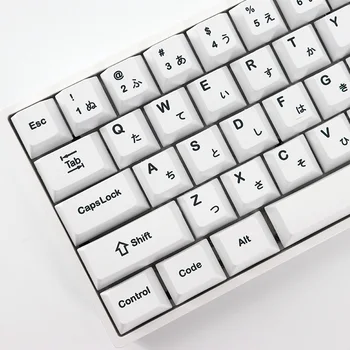 Минималистичные Бели Японски Капачки за Ключове за Механична Клавиатура Keycap PBT Сублимационный Капачка за Ключове Череша Профил