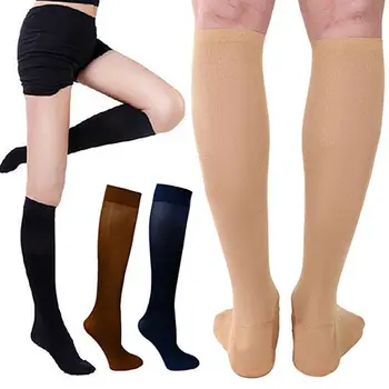 Многоцветен налягане, разширени вени, компресия чорапи за краката, облекчение на болки в коляното спортни чорапи подкрепа участък чорапи дишащи нов