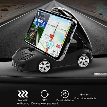 Модел На Автомобила Притежателя На Мобилен Телефон Без Ръце 360 Градуса Въртяща Форма На Колата-Часова Телефонна Авто Тире На Предното Стъкло Отдушник На Притежателя На Телефона