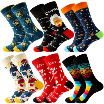 Модерен мъжки и женски смешни Чорапи, чорапи с шарките на аниме, мультяшные модни чорапи с Високо качество, 1 чифт, ЕС 38-45, САЩ 6,5-10