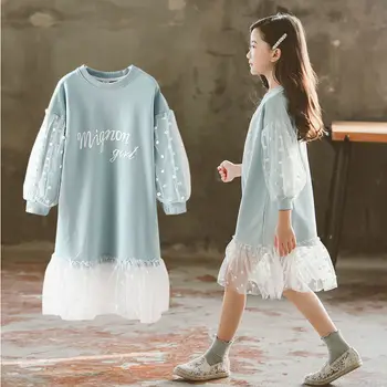 Модни Дрехи 2020 г. за малки момичета, Есента рокля с дълги ръкави за момичета, Детски Дрехи за момиченца от 3, 6, 9 до 12 години 0