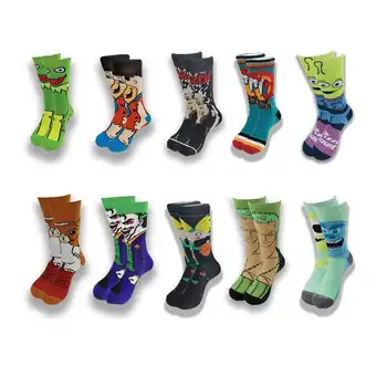 Мультяшные и анимационни Мода Тенденция на Мъжки и дамски чорапи Есенно-зимни улични Чорапи със средна дължина, за скейтборд