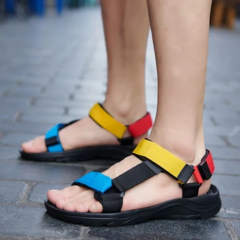 Мъжки Сандали Проста Ежедневни Летни Обувки Удобни Маратонки Улични Плажни Сандали За Почивка 2021 Нови Мъжки Ежедневни обувки Сандали