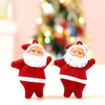 Набор от 6 Мини-Кукли на Дядо Декоративни Висулки Играчки Червени Подаръци, Коледни Подаръци, Коледно Дърво Сладък Окачване