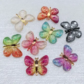 Направи си сам Цветни Пеперуди под формата На 20 парчета С плоска задната част Акрилни Кристали Украса За лицето Скъпоценни Камъни за лице 25*32 мм -A19 0