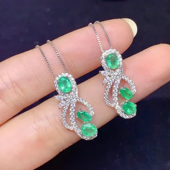 Натурален Emerald Висулка S925 Сребърен Женски Подарък За Парти За Момичета Бижута Pandora Charms Сребро 925 Оригинал