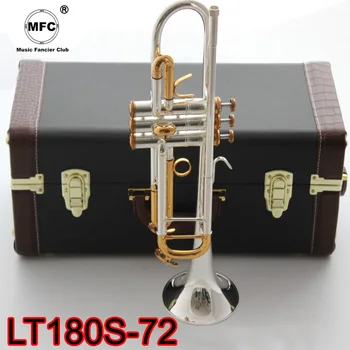 Нов MFC Bb Тръба LT180S-72 със сребърно покритие Златни Ключове Музикални Инструменти Професионални Тръби Студент В Комплект Калъф Накрайника 0