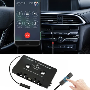 Нов Автомобилен Касетофон Audio Aux Адаптер За Смартфон Кассетный Bluetooth Адаптер, съвместим с Aux Стерео Музикален Автомобилен Плейър Кассетный