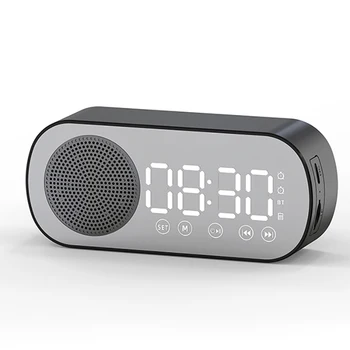 Нов Безжичен Bluetooth Високоговорител Часовници Двоен Будилник Подкрепа TF Карта FM Радио Звукова Лента HI FI Музикална Ковчег Звукова Панел