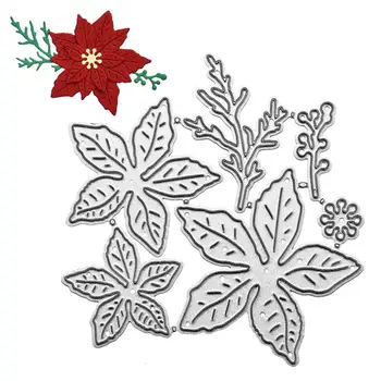 Нов Метален Шаблон за Рязане на Коледни цветове за Scrapbooking Стоманен Занаят, Щанцоване Полагане на Хартиена Картичка Албум 0