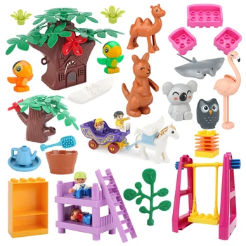 Нови Оригинални Големи Строителни Блокове, Аксесоари За Иновации Zoo Животни Мебели Модел Съвместими Тухли Детски Образователни Играчки, Подаръци 0