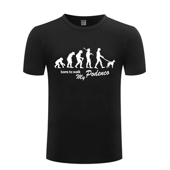 Нови Стилни Летни Памучни тениски за мъже Evolution Podenco Born To Walk Със Забавна Принтом, Тениска с Къс Ръкав и Кръгло деколте, Ежедневни тениска Homme 0