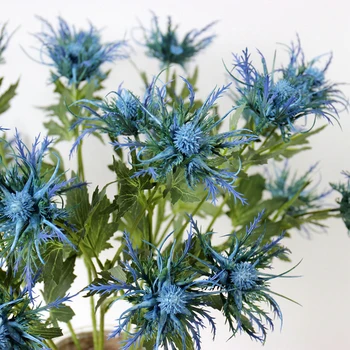 Ново Моделиране Eryngium Plant Пластмасови Изкуствени Цветя, Творческа Изкуство Договореност Материал 0