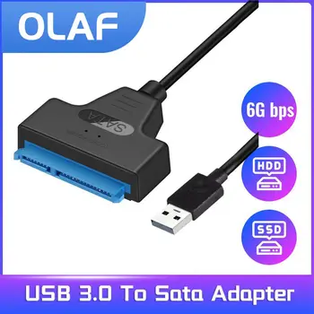 Олаф 6 gbps Sata към USB 3 0 Кабел-Адаптер за 2,5-Инчов Външен твърд диск HDD и SSD Твърд Диск SATA 3 22-Пинов Адаптер USB 3.0 Sata 3 Кабел