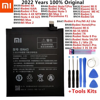 Оригинална батерия За Xiaomi Mi Red Mi Note Mix Max 2 3 3 3 4 4X 4A 4C 5 5A 5S 5X M5 6 6A Mi6X 7 8 9 MI9 Pro Plus Lite батерия