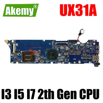 Оригиналната дънна Платка UX31A I3 I5 I7 от 2-ро поколение ПРОЦЕСОР, 4 GB и 8 GB памет за ASUS UX31A UX31A2 дънна Платка на лаптоп