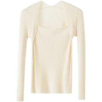Отстъпка едро 2021 пролет есен зима нов модерен случайни топло красиви женски бял пуловер женски OL Vy01077