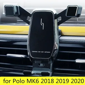 Подходящ за Volkswagen Polo MK6 2018 2019 2020 въглеродни влакна Държач За Мобилен Телефон, Автомобилен вентилационна (противовакуумна) канална Скоба за Монтиране, Без Магнитна Стойка Подкрепа 1 Комплект