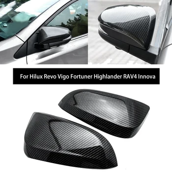 Покриване на Страничните Огледала за Обратно виждане, изработени от Въглеродни Влакна, Декоративна Накладки за Toyota Hilux Revo Vigo Fortuner Highlander RAV4 Innova 0