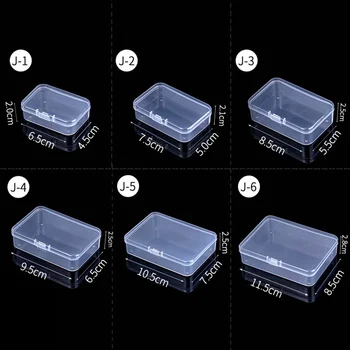 Правоъгълни Прозрачни Мини-Кутии Пластмасов Куфар За Съхранение на Бижута Контейнер Опаковъчна Кутия за Обеци Пръстени, Мъниста Събиране на Малки Предмети