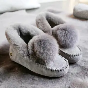 През 2022 г. китайските висококачествени маркови дамски зимни обувки от естествена кожа, 100% естествена вълна, модерно и топло дамски обувки
