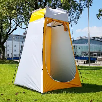 Преносим Тоалетна Палатка Уединение Душ Вана Къмпинг Всплывающая Палатка UV Функция Открит Бързо Отваряне Тоалетна Палатка Армейски Зелено/жълто