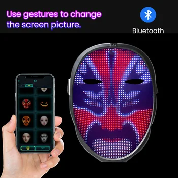 Програмируема Светещ Маска Led Маска-Трансформатор за Лице Led Маска с управлението на Bluetooth за Костюми Cosplay Вечерни Маскарадная Играчка