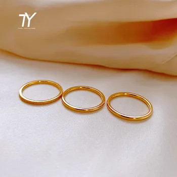 Прост титан стоманена цветен пръстен пръстен пръстен мода лесен луксозен показалец комплект от три части пръстен корейски жена студент бижута